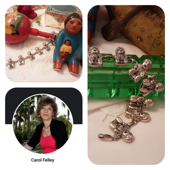 VINTAGE CAROL FELLEY SIGNED 925 SOLID STERLING STORY TELLER LINK BRACELET - Picture 16 of 16